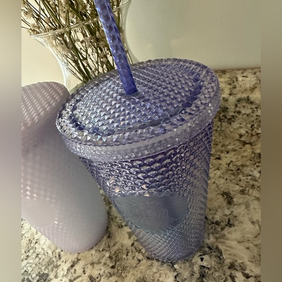 Starbucks Mermaid & Unicorn Purple Cold Drink Studded Tumblers 16 oz. Set of 2 - Picture 3 of 12